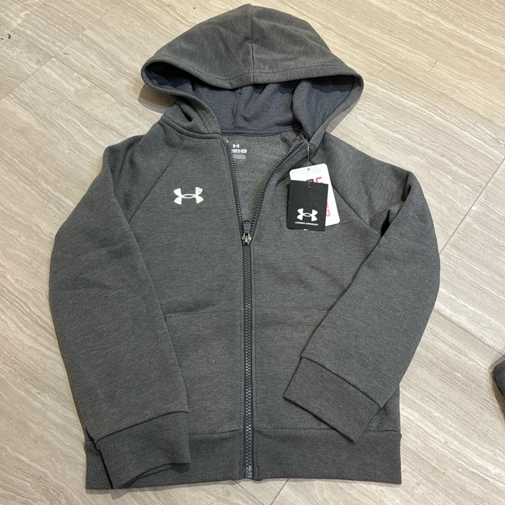 Under Armour Hooded Zip Up Sweatshirt Boys Size XS - NWT